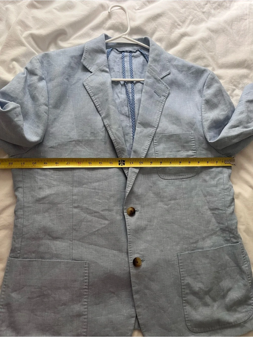 Vineyard Vines Mens Linen Cotton Unstructured Blazer Light Blue Size Large